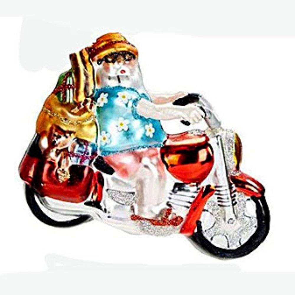 Lord and Taylor Motorcycle Santa Claus Ornament